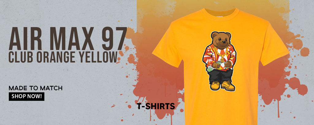 Club Orange Yellow 97s T Shirts to match Sneakers | Tees to match Club Orange Yellow 97s Shoes