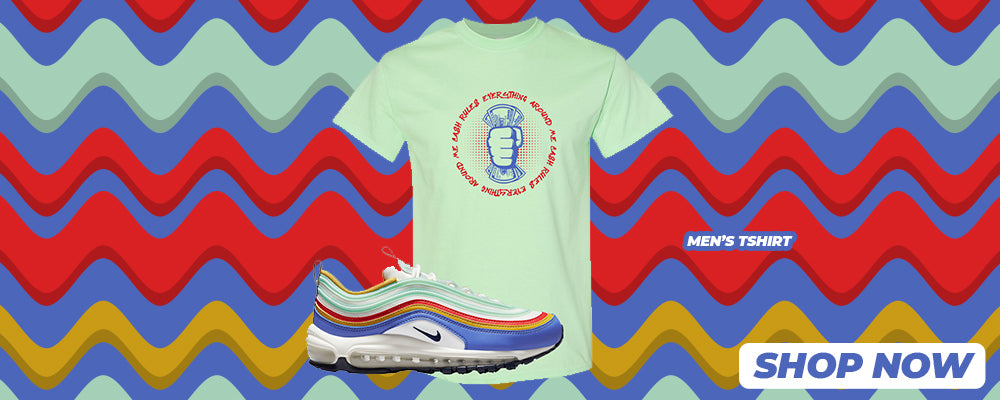 Multicolor 97s T Shirts to match Sneakers | Tees to match Multicolor 97s Shoes