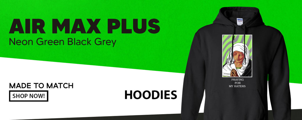 Neon Green Black Grey Pluses Pullover Hoodies to match Sneakers | Hoodies to match Neon Green Black Grey Pluses Shoes