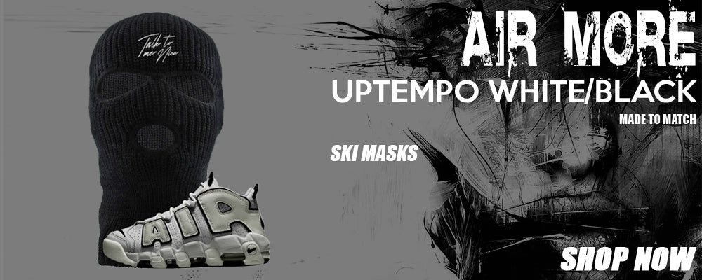 White Black Uptempos Ski Masks to match Sneakers | Winter Masks to match White Black Uptempos Shoes