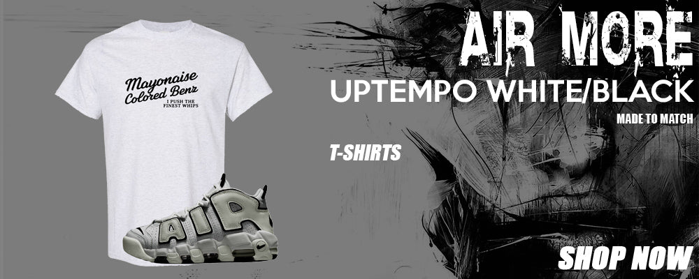 White Black Uptempos T Shirts to match Sneakers | Tees to match White Black Uptempos Shoes