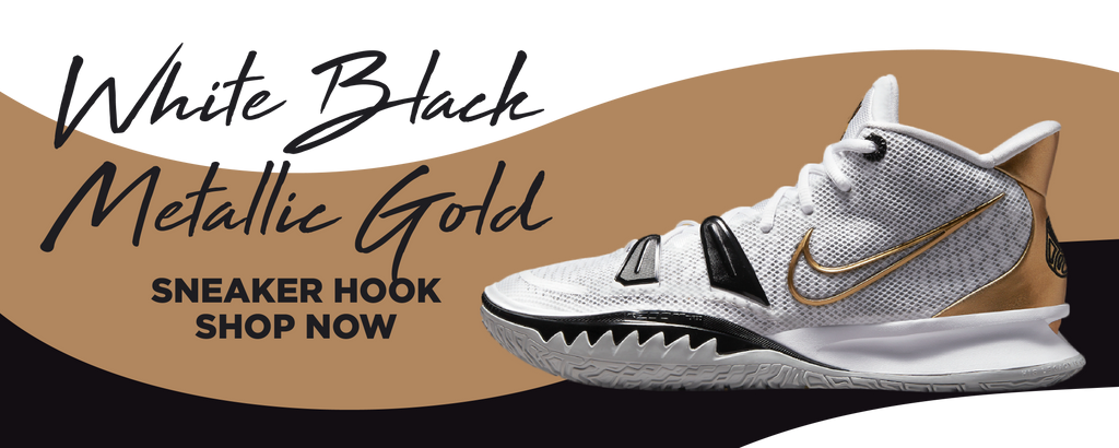 White Black Metallic Gold Kyrie 7s Clothing to match Sneakers | Clothing to match White Black Metallic Gold Kyrie 7s Shoes