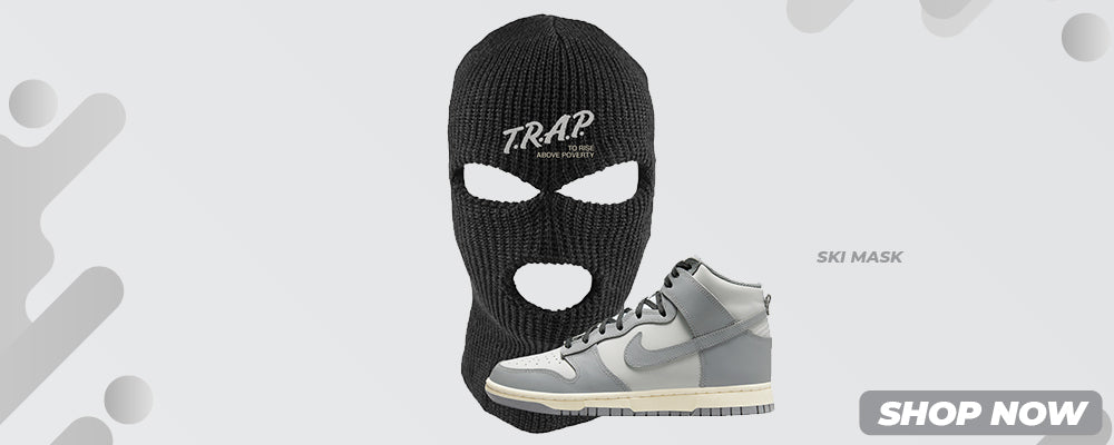 Aged Greyscale High Dunks Ski Masks to match Sneakers | Winter Masks to match Aged Greyscale High Dunks Shoes