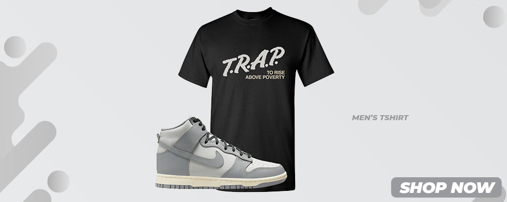 Aged Greyscale High Dunks T Shirts to match Sneakers | Tees to match Aged Greyscale High Dunks Shoes