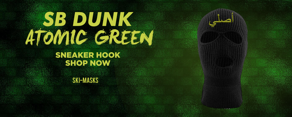 Atomic Green High Dunks Ski Masks to match Sneakers | Winter Masks to match Atomic Green High Dunks Shoes