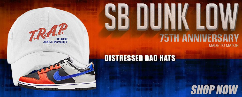 75th Anniversary Low Dunks Distressed Dad Hats to match Sneakers | Hats to match 75th Anniversary Low Dunks Shoes