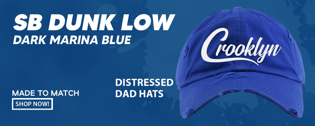 Dark Marina Blue Low Dunks Distressed Dad Hats to match Sneakers | Hats to match Dark Marina Blue Low Dunks Shoes