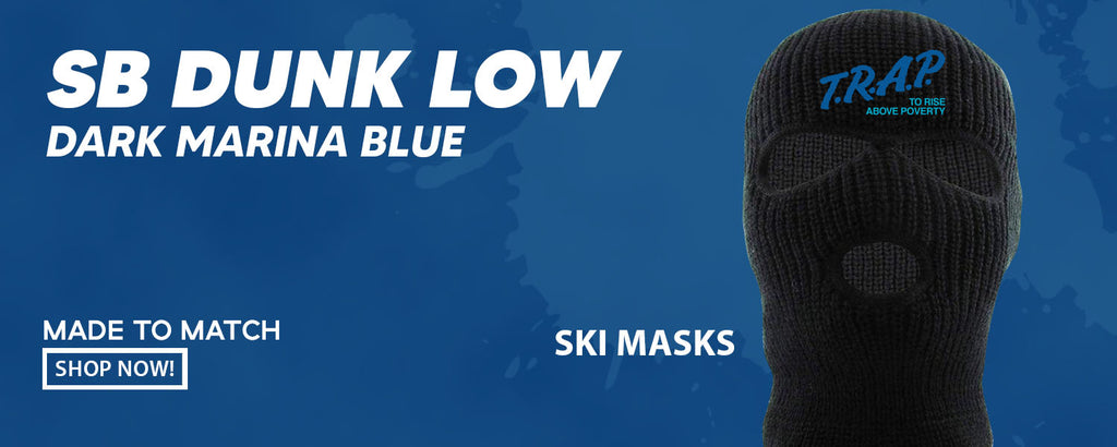 Dark Marina Blue Low Dunks Ski Masks to match Sneakers | Winter Masks to match Dark Marina Blue Low Dunks Shoes