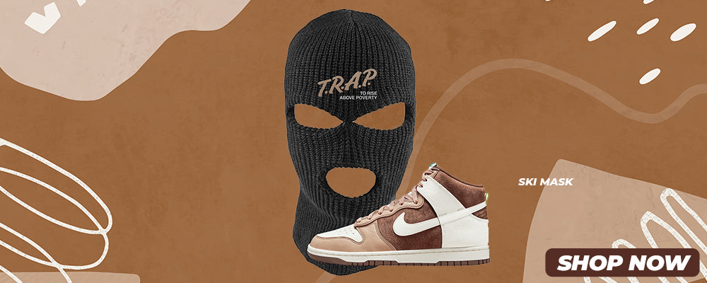 Light Chocolate High Dunks Ski Masks to match Sneakers | Winter Masks to match Light Chocolate High Dunks Shoes