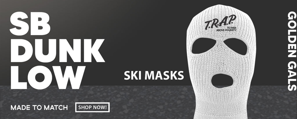 Golden Gals Low Dunks Ski Masks to match Sneakers | Winter Masks to match Golden Gals Low Dunks Shoes