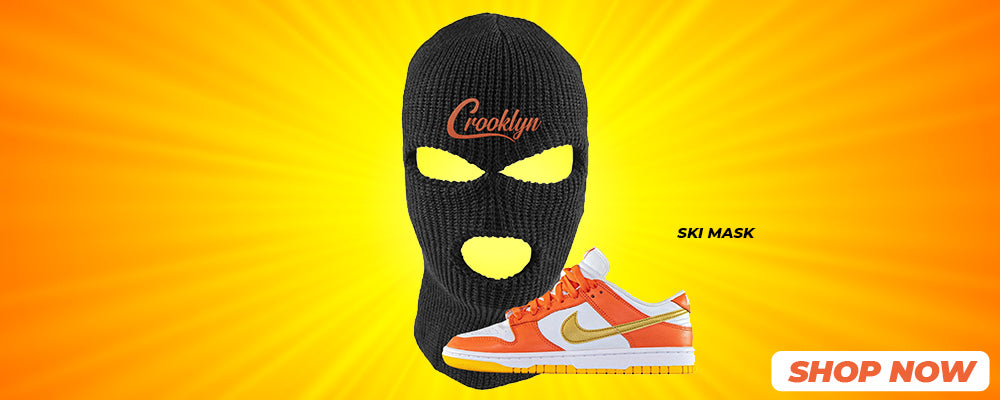 Golden Orange Low Dunks Ski Masks to match Sneakers | Winter Masks to match Golden Orange Low Dunks Shoes
