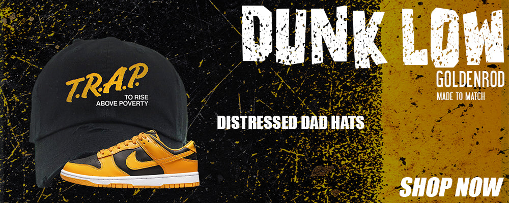 Goldenrod Low Dunks Distressed Dad Hats to match Sneakers | Hats to match Goldenrod Low Dunks Shoes