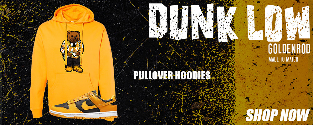 Goldenrod Low Dunks Pullover Hoodies to match Sneakers | Hoodies to match Goldenrod Low Dunks Shoes