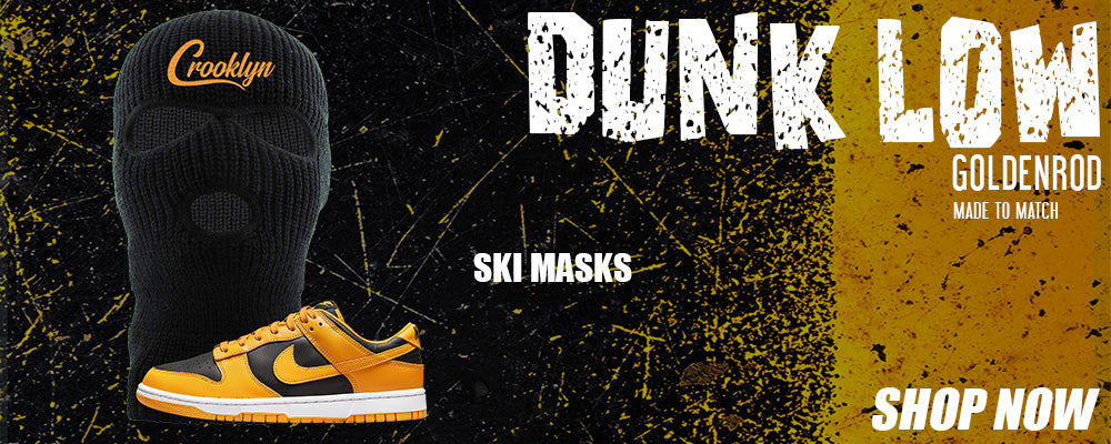 Goldenrod Low Dunks Ski Masks to match Sneakers | Winter Masks to match Goldenrod Low Dunks Shoes