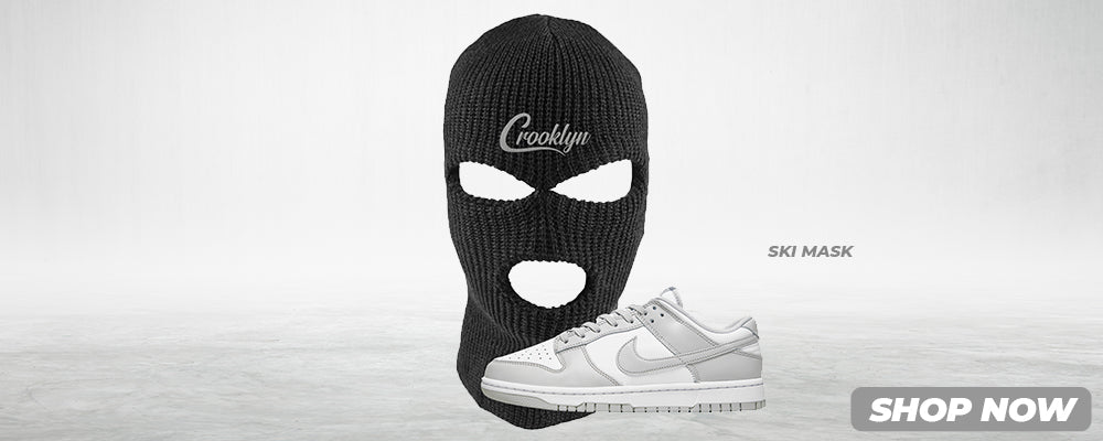 Grey Fog Low Dunks Ski Masks to match Sneakers | Winter Masks to match Grey Fog Low Dunks Shoes
