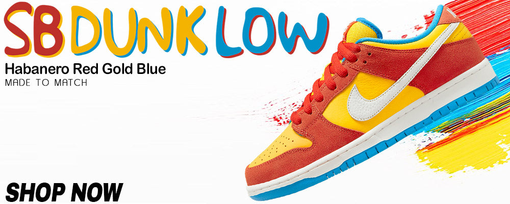 Habanero Red Gold Blue Low Dunks Clothing to match Sneakers | Clothing to match Habanero Red Gold Blue Low Dunks Shoes
