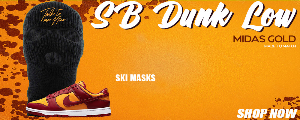 Midas Gold Low Dunks Ski Masks to match Sneakers | Winter Masks to match Midas Gold Low Dunks Shoes
