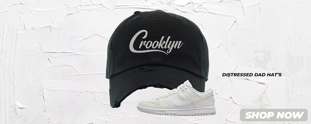 Move To Zero White Low Dunks Distressed Dad Hats to match Sneakers | Hats to match Move To Zero White Low Dunks Shoes