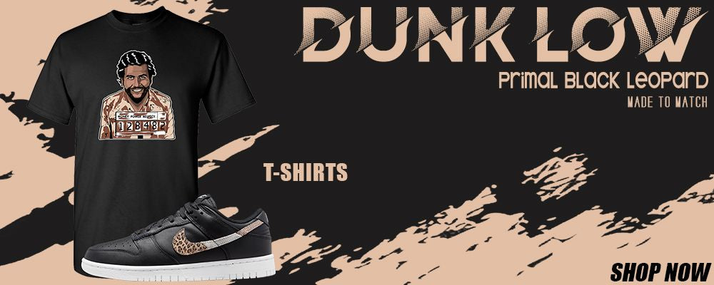 Primal Black Leopard Low Dunks T Shirts to match Sneakers | Tees to match Primal Black Leopard Low Dunks Shoes