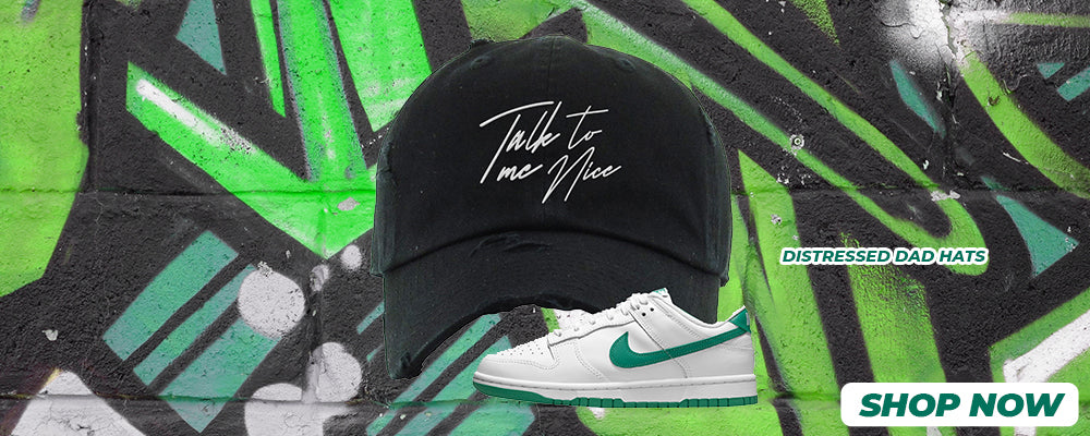 White Green Low Dunks Distressed Dad Hats to match Sneakers | Hats to match White Green Low Dunks Shoes