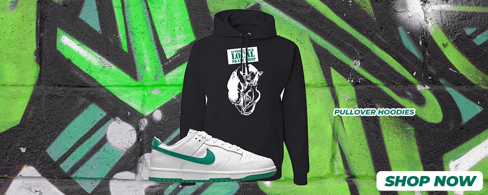 White Green Low Dunks Pullover Hoodies to match Sneakers | Hoodies to match White Green Low Dunks Shoes