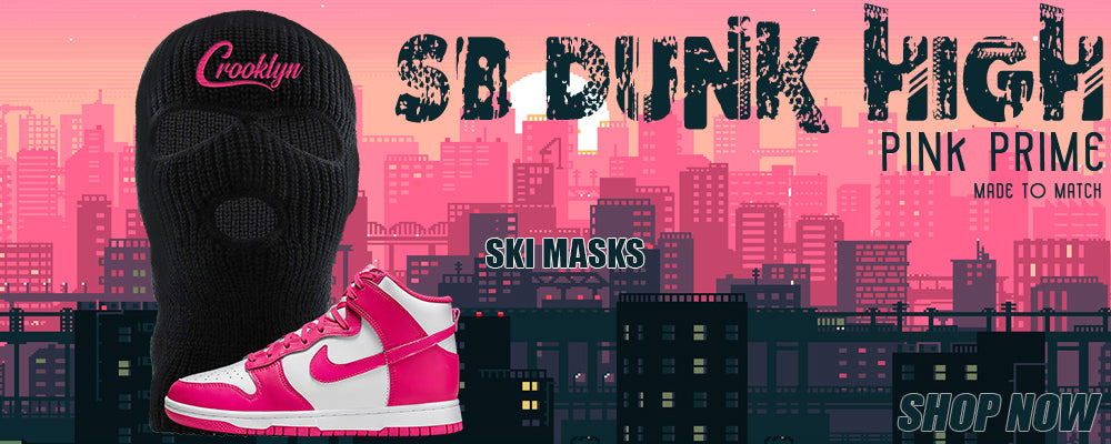 Pink Prime High Dunks Ski Masks to match Sneakers | Winter Masks to match Pink Prime High Dunks Shoes