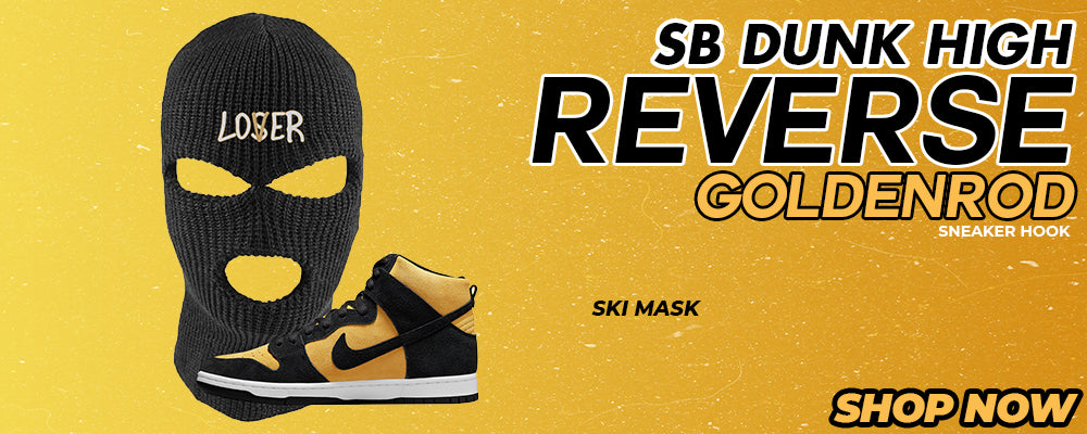Reverse Goldenrod High Dunks Ski Masks to match Sneakers | Winter Masks to match Reverse Goldenrod High Dunks Shoes