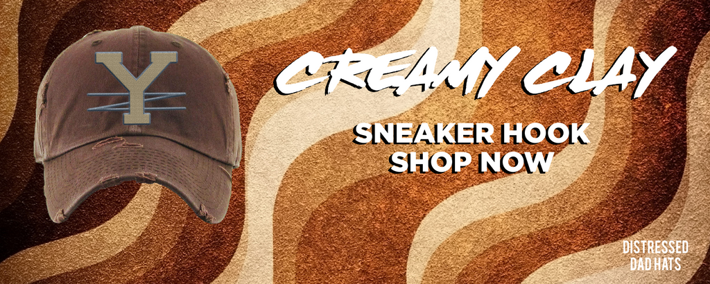 MX Cream Clay Foam Runners Distressed Dad Hats to match Sneakers | Hats to match MX Cream Clay Foam Runners Shoes