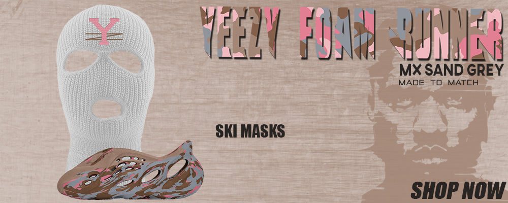 MX Sand Grey Foam Runners Ski Masks to match Sneakers | Winter Masks to match MX Sand Grey Foam Runners Shoes