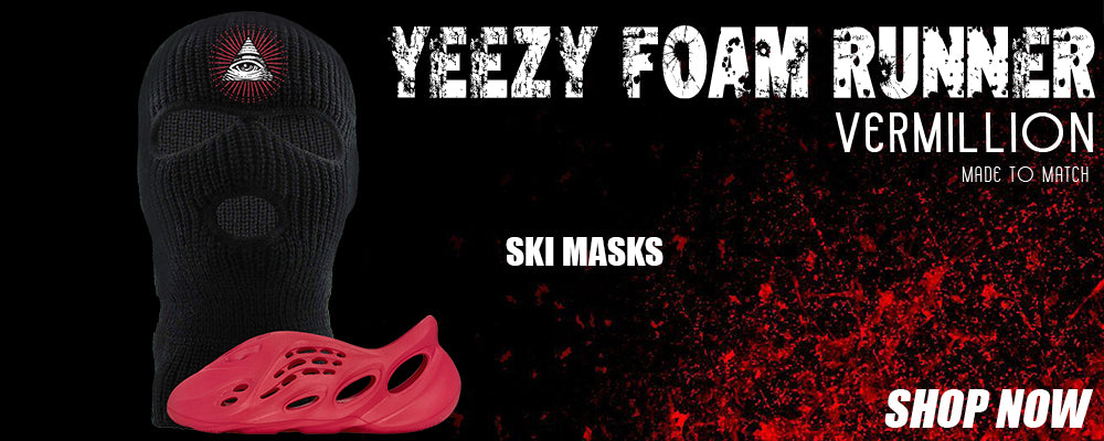 Vermillion Foam Runners Ski Masks to match Sneakers | Winter Masks to match Vermillion Foam Runners Shoes