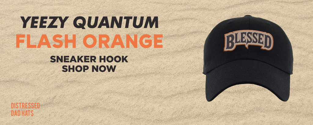 Yeezy Quantum Flash Orange Distressed Dad Hats to match Sneakers | Hats to match Adidas Yeezy Quantum Flash Orange Shoes