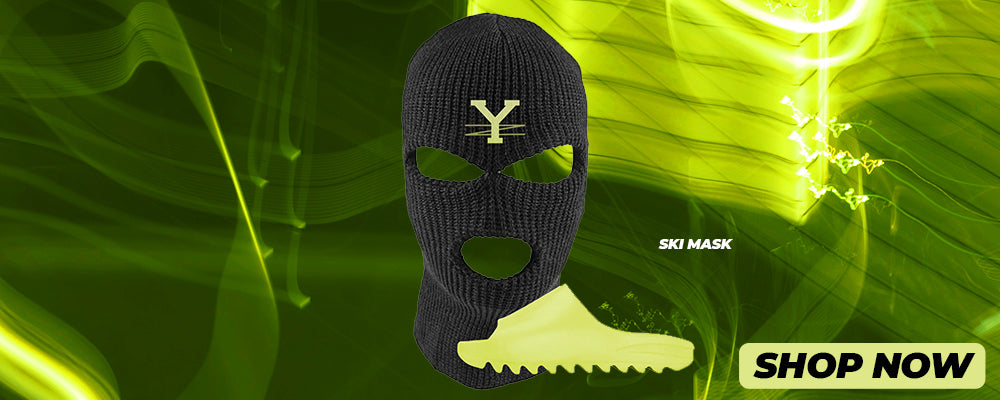 Glow Green Slides Ski Masks to match Sneakers | Winter Masks to match Glow Green Slides Shoes