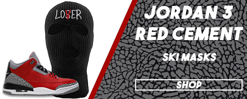 Jordan 3 All Star Red Cement Ski Masks to match Sneakers | Winter Masks to match Chicago Exclusive Jordan 3 Red Cement Shoes