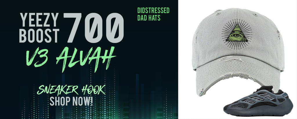 Yeezy Boost 700 V3 Alvah Distressed Dad Hats to match Sneakers | Hats to match Adidas Yeezy Boost 700 V3 Alvah Shoes