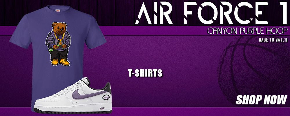 Canyon Purple Hoop AF1s T Shirts to match Sneakers | Tees to match Canyon Purple Hoop AF1s Shoes