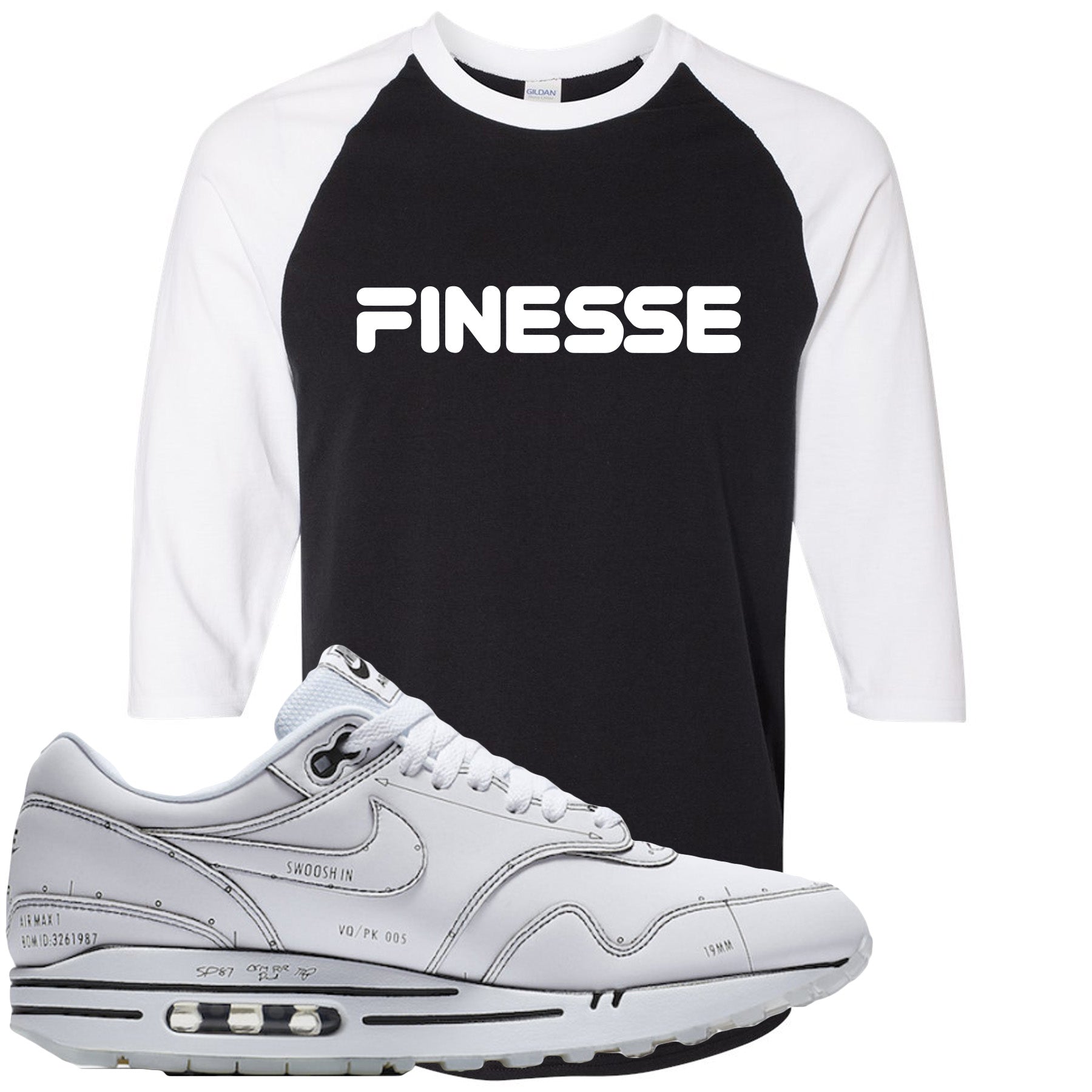 Nike Air Max 1 Sketch to Shelf White Sneaker Hook Up Finesse Black and –  Cap Swag