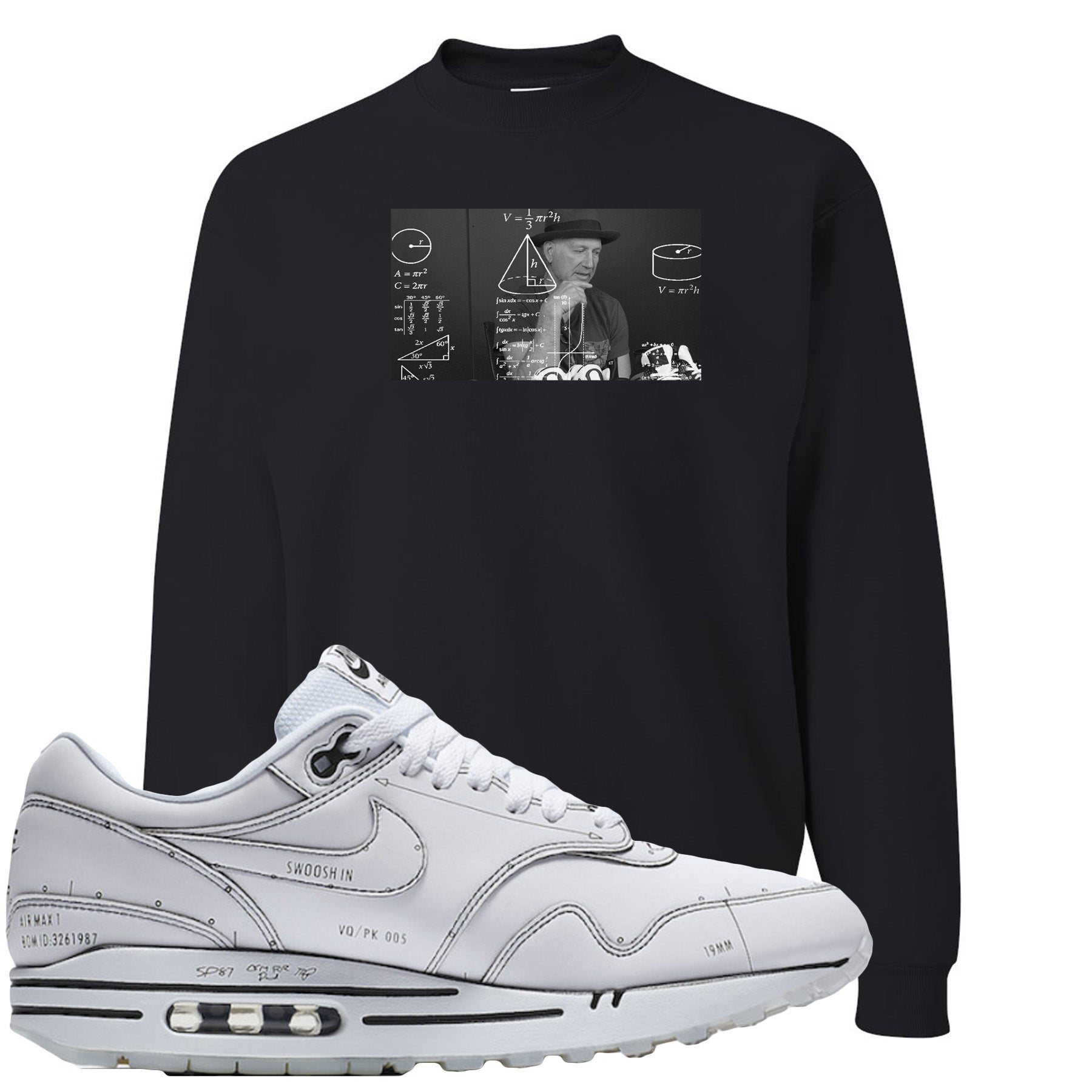 men nike air max 1 sketch to shelf black