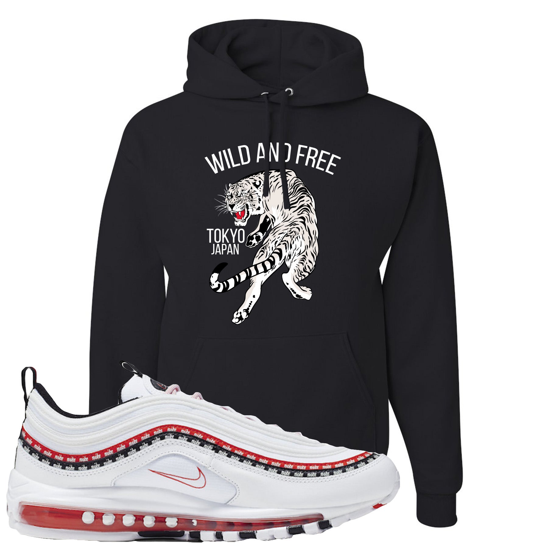 nike air red black and white sweatshirt