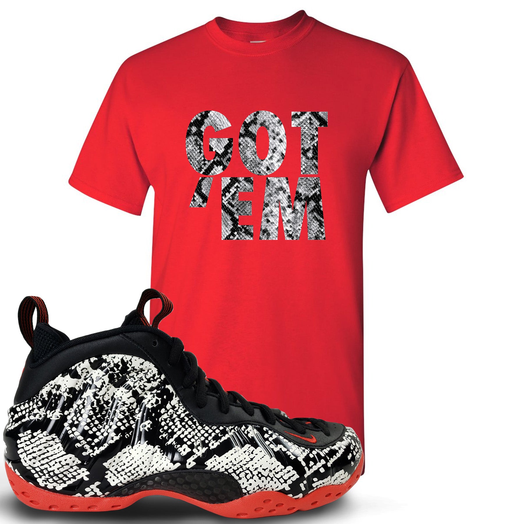 snakeskin foamposite outfit