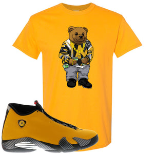 yellow ferrari 14s outfit
