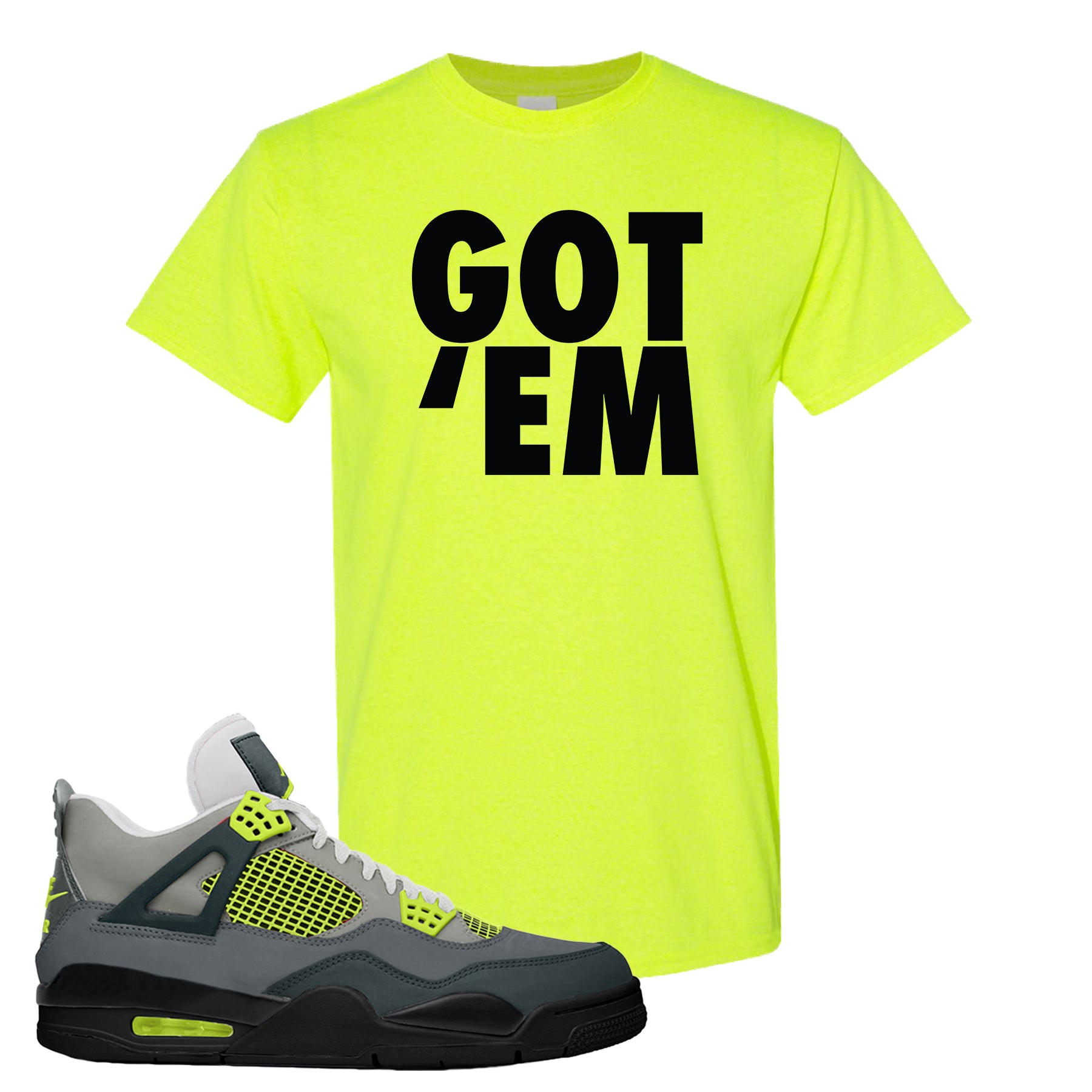 Jordan 4 Neon T-Shirt | Safety Green 