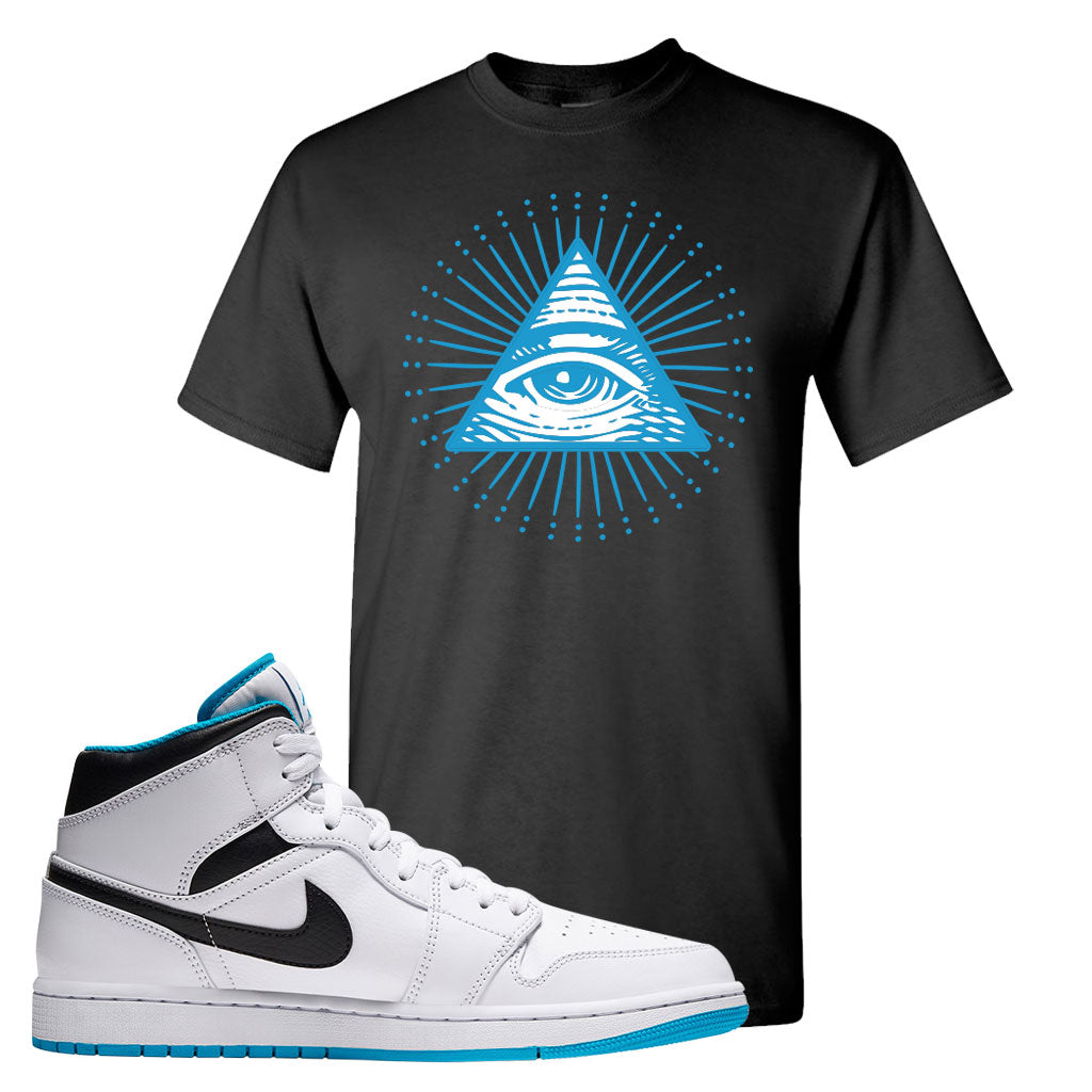 Air Jordan 1 Mid Laser Blue T Shirt 