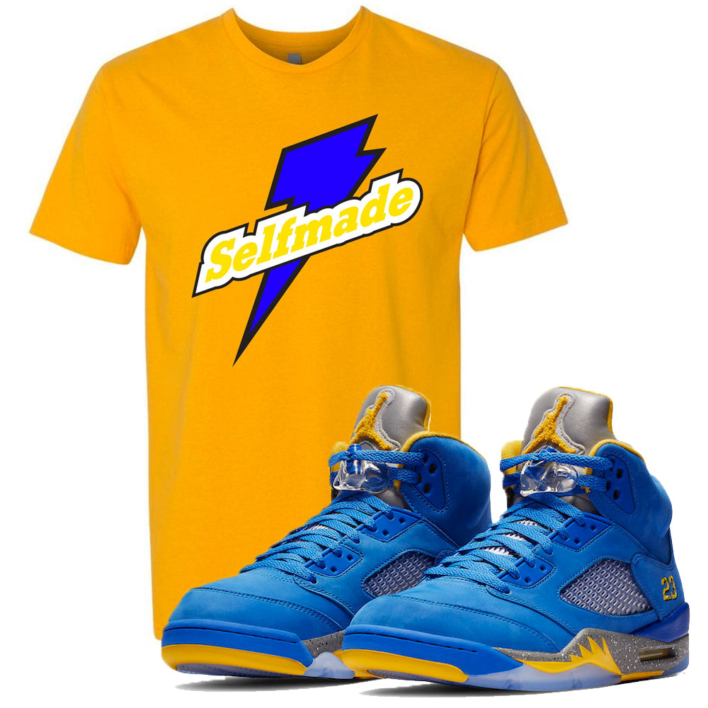 blue and yellow jordan shirt