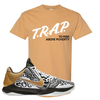 Nike Kobe 5 Protro Big Stage T-Shirt | Trap To Rise Above Poverty, Old Gold