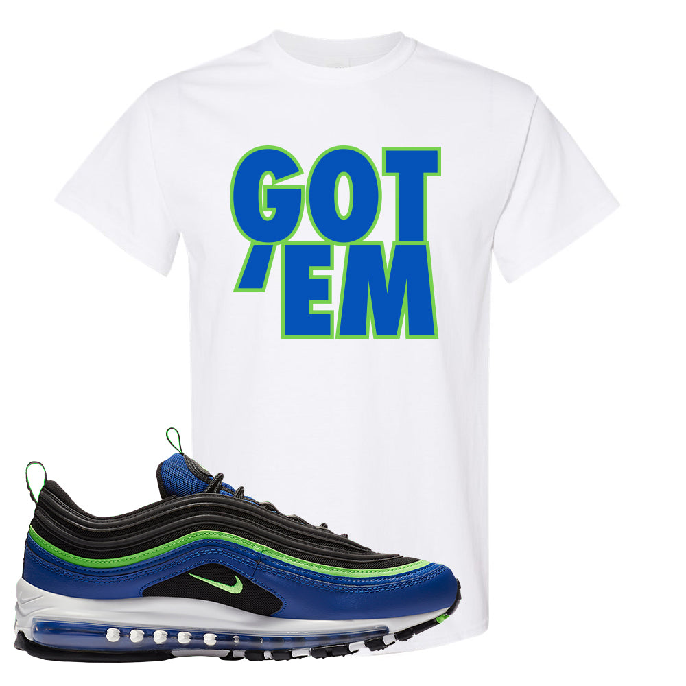 blue green air max 97