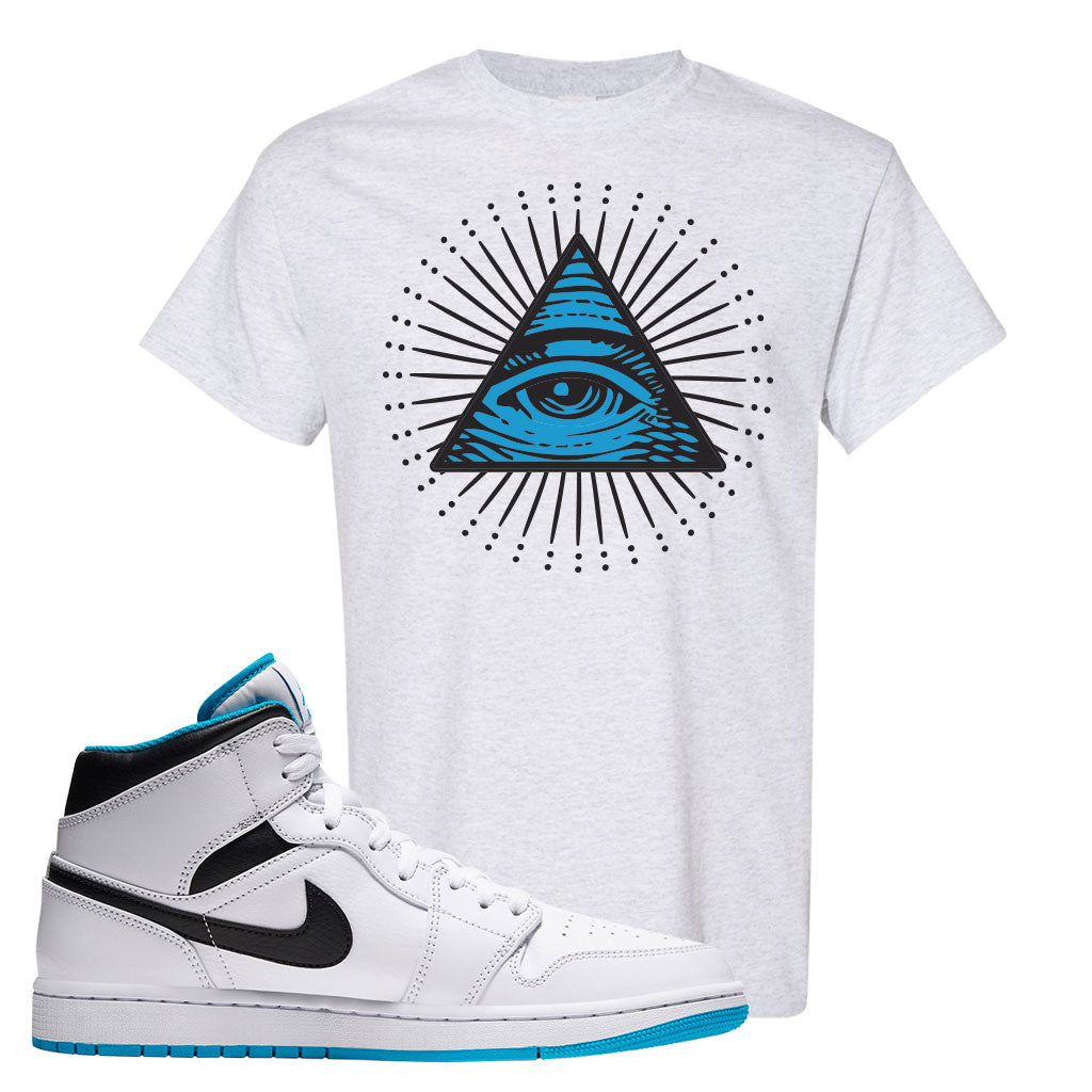 Air Jordan 1 Mid Laser Blue T Shirt 