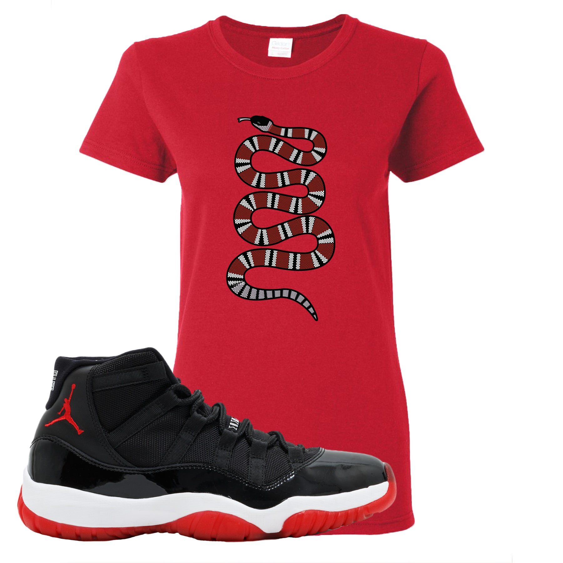 T Shirt | Red, Coiled Snake – Cap Swag