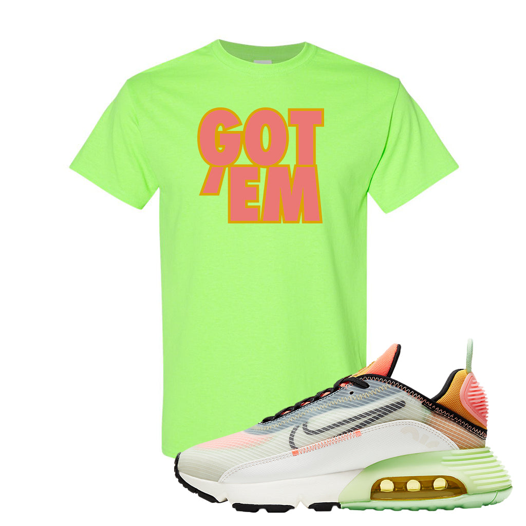 green and pink nike shirt