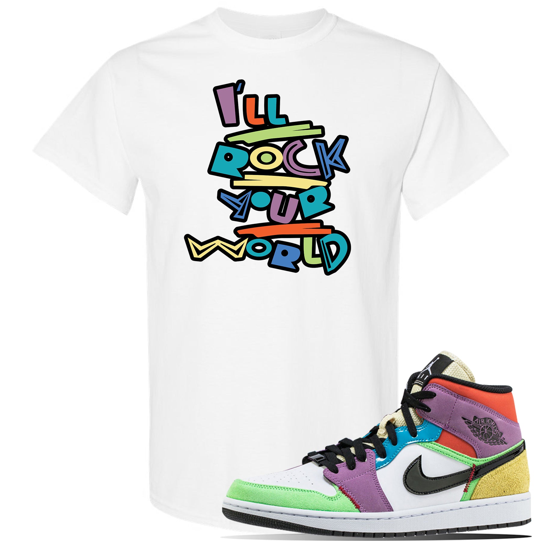 air jordan 1 mid multicolor shirt