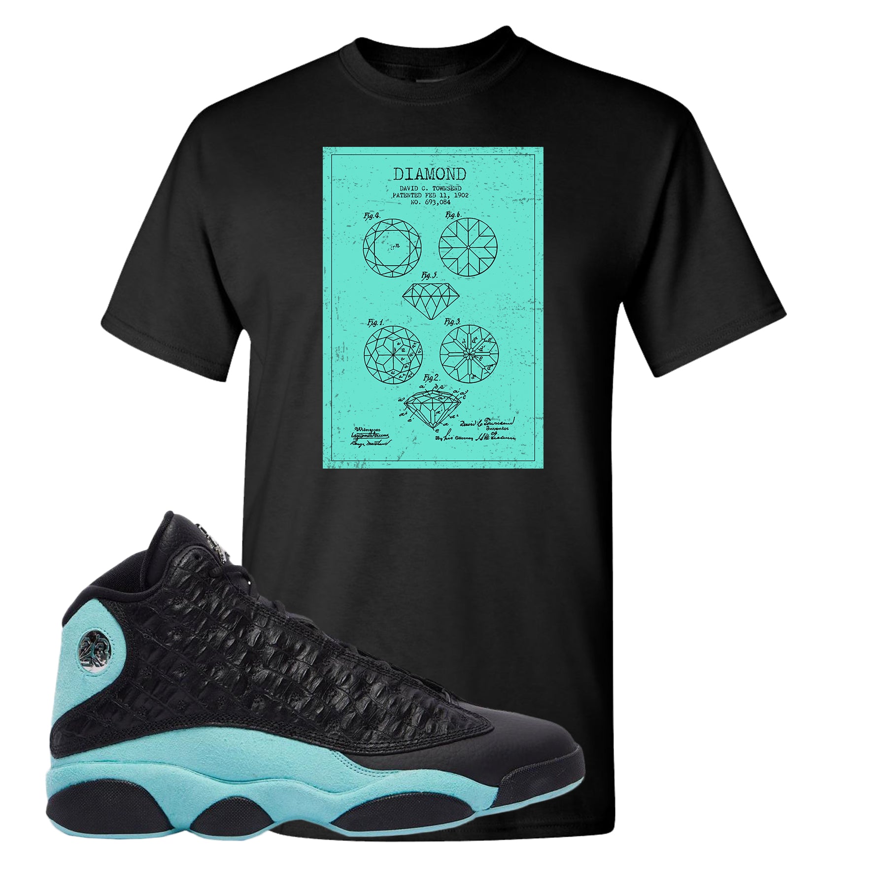 island green jordan 13 shirt